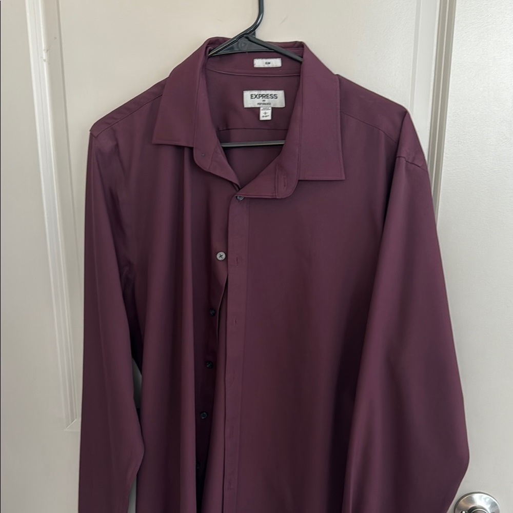 Express Men's Burgundy Shirt